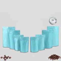 Stand up coffee packaging bags with one way degassing valve