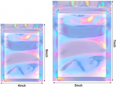 Saco de holograma de filme a laser com zíper resselável Amazon venda imperdível