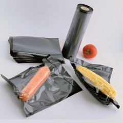 Stock black embossed vacuum food packaging bag pouch
