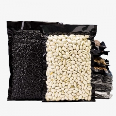 Stock black embossed vacuum food packaging bag pouch