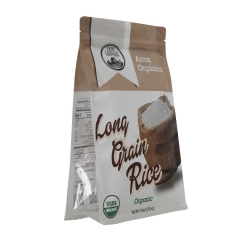 Flat Bottom Rice packaging pouch bag with zipper