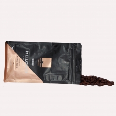 Customized flat bottom zipper coffee pouch with degassing valve