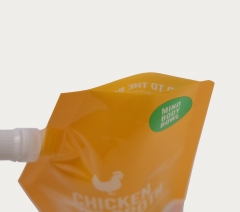 Custom pet food chicken bone broth spout pouch