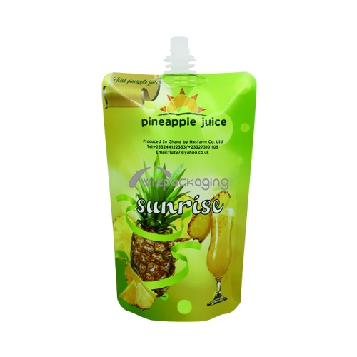 Custom fruit juice beverage packaging spout bag