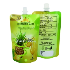 Custom fruit juice beverage packaging spout bag
