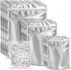 Pochette debout en papier d'aluminium à haute barrière avec fermeture à glissière