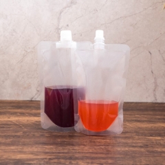 Bolsa de pico de envasado de bebidas transparente