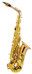 Alto Saxophone Gold Brass Body Lacquer Finish Chin...