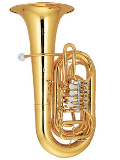 Rotary Valve Tuba C Flat 871mm Height Brass Instruments with ABS Case
