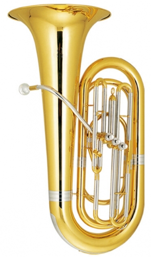 3/4 Tuba Three Valves Front Bb Flat 895mm Height Brass Instruments with ABS Case