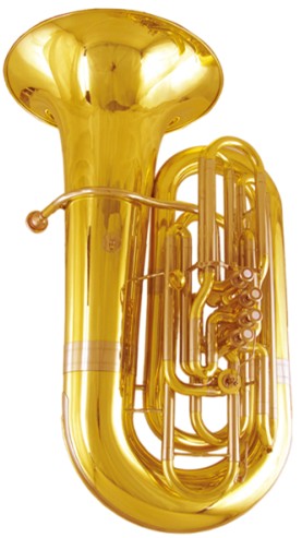 4/4 Tuba Four Top Action Piston Valves Bb/C Flat 900mm Height Brass Instruments with Foambody Case
