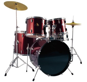 Red PVC Drum Set 5 pieces Drum set for Sale Percussion Musical instruments Supply