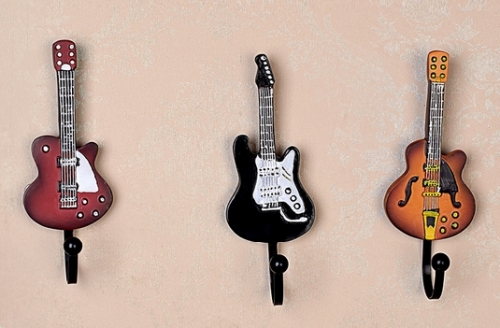 Guitar Clothes Hook Decoration Resin Material Hand Painting Holiday Gift Interior Decoration