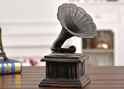 Phonograph Decoration Resin Material Antique Surface Holiday Gift Interior Decoration