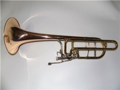 Professional Bb/F/Eb/D Bass trombone China Yellow brass Musical instruments OEM