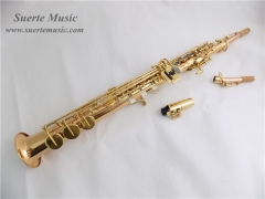 Straight Soprano Saxophone Italy Pads Gold Brass B...