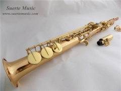 Straight Soprano Saxophone Italy Pads Gold Brass Body With Foambody case and mouthpiece China mainland Musical instruments Manufacture export