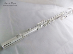 Bass Flute C Key 16 Closed Holes Silver plated WoodWind Instruments for sale with Case