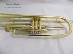 Bb Bass Trumpet 3 pistons Brass body Lacquer Finish with Wood Case Brass musical Instruments