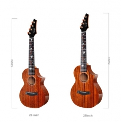 Enya M6 Cutaway Ukulele Tenor 3A Solid Mahogany Body with Enya cotton bag Four String Guitar Musical instruments