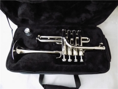 Professional Bb Brass Piccolo Trumpet Silver Plate...