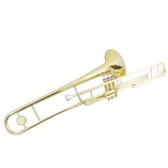 Piston Trombones C key Yellow Brass Musical instru...