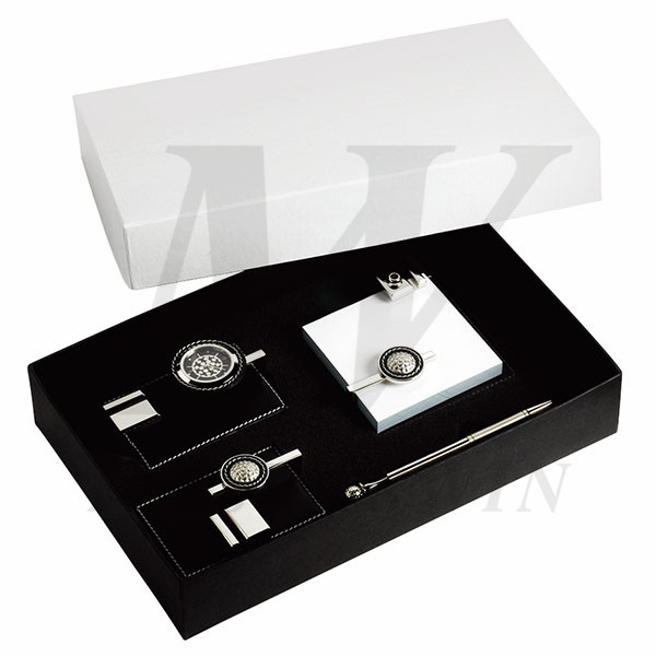 Three Pieces Leather_Metal Desktop Set_95324