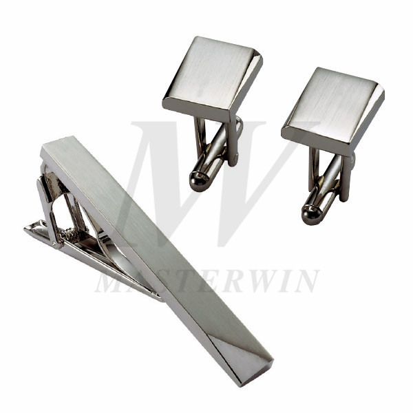 Metal Tie Clip and Cufflinks Set_B92739