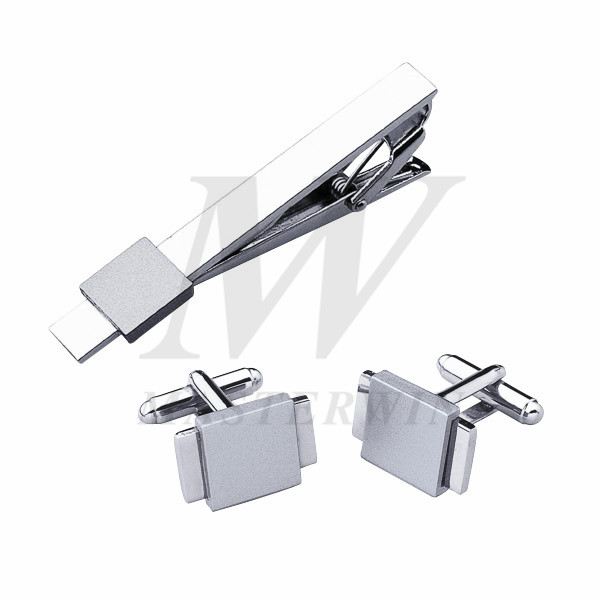 Metal Tie Clip and Cufflinks Set_B91132