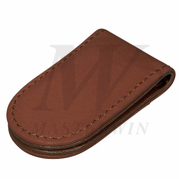 Leather_Metal Money Clip with Photo Frame & Golf Pattern_85329