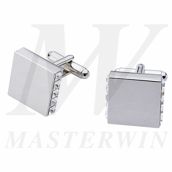 Metal Cufflinks with Crystals_B4358