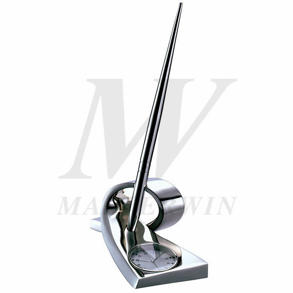 Metal Desk Quartz Clock with Pen_84758-P99-02