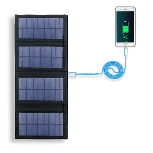 Sac de chargement solaire portatif de silicium monocristallin du chargeur 8W de panneau solaire de téléphone portable pliable