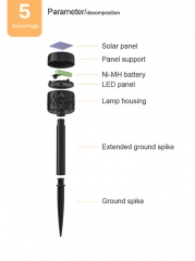 Outdoor Solarbetriebene Landschaft Spike Light für Weg, Gehweg, Terrasse, Rasen, Hof