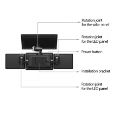 Lámpara de pared de cerca solar con sensor de movimiento de 3 lados para exteriores de 130 LED para garaje, patio, luz de jardín