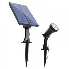 Foco solar tipo dividido, venta al por mayor, directo de fábrica, 7 LED, blanco cálido/blanco frío/RGB para iluminación de jardín al aire libre