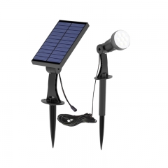 Foco solar tipo dividido, venta al por mayor, directo de fábrica, 7 LED, blanco cálido/blanco frío/RGB para iluminación de jardín al aire libre