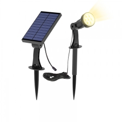 Foco solar tipo dividido, venta al por mayor, directo de fábrica, 7 LED, blanco cálido/blanco frío/RGB para iluminación de jardín al aire libre