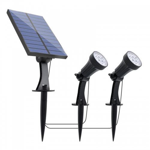 Foco solar dual tipo partido, venta al por mayor directa de fábrica, blanco cálido/blanco frío/RGB para iluminación exterior