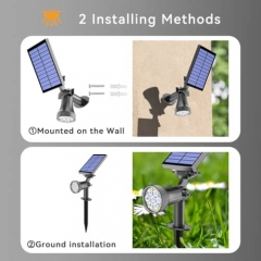 Refletor solar 25 LED para iluminação de jardim externo lâmpada de caminho de paisagem