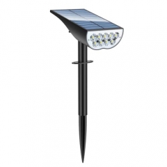 EU USA Patent Design 9 LED 9 Modes Outdoor Solar Landscape SpotLights, big solar panel with 120 degree adjustment