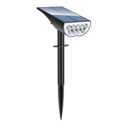 EU USA Patent Design 9 LED 9 Modes Outdoor Solar Landscape SpotLights, big solar panel with 120 degree adjustment