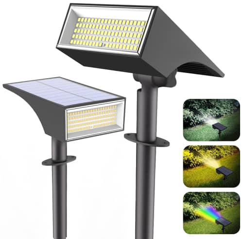 100 LED 4 Lighting Modes Solar Landscape Spotlights IP65 Waterproof for Garden, Yard, Pathway, House, Tree