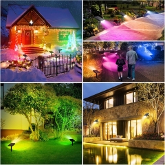 38 LED 4 Lighting Modes IP65 Solar LED Landscape Spot lights Waterproof for Garden,Yard, Pathway, Flag, Tree, Security, Christmas, Halloween, Party