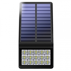 EU/USA Patent Design 15 LED 3 Mode IP65 Solar Wall Lamp for Outdoor Fence, Patio, Garden, Yard