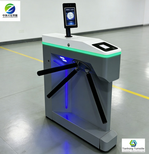 Stylish Tripod Turnstile Gate with Biometric Access Control Security
