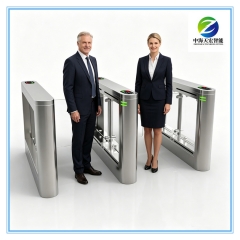 Half Waist Stainless Steel Speed Gate Turnstile with Card Reader Access Control