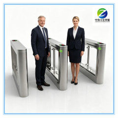 Half Waist Stainless Steel Speed Gate Turnstile with Card Reader Access Control