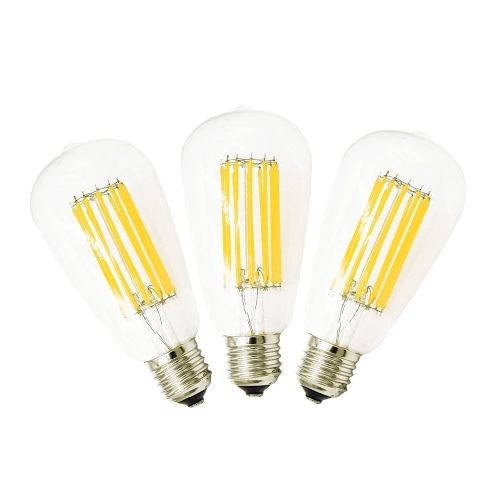 LED Filament Bulbs Edison Bulb ST64 12W Antique LED Bulb Medium Screw E26/E27 Pendant Lighting 120W Incandescent Bulb, Non-Dimmable(3-pack)