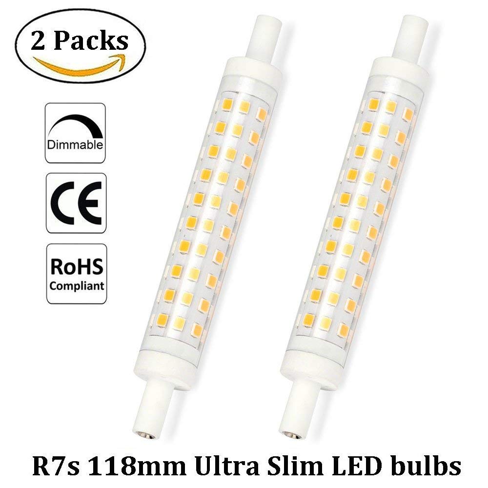 UYBAG R7S 118mm LED Bulb 20W J118 Dimmable COB Filament Chip J Type Linear Light Double Ended Reflector 200W Halogen Replacement Energy Saving Floodlight Pack of 2